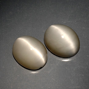 Quartz Cat's Eye Gemstone in 10 x 8 mm (calibrated) Size for Sale, Quartz Cat's Eye Stone in Smoke Color