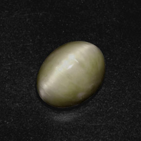 Quartz Cat's Eye Gemstone in 10 x 8 mm (calibrated) Size for Sale, Quartz Cat's Eye Stone in Green Color
