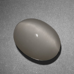 2.80 ct Gray Quartz Cat's Eye Gemstone, Quartz Cat's Eye Gem in Oval Cabochon Shape for Sale.