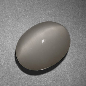 Quartz Cat's Eye Gemstone in 9 x 7 mm (calibrated) Size for Sale, Quartz Cat's Eye Stone in Smoke Color