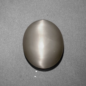 1.97 ct Cream Quartz Cat's Eye Stone, Natural Quartz Cat's Eye in Oval Cabochon Shape for Sale