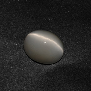 3.09 ct Gray Quartz Cat's Eye Stone, Natural Quartz Cat's Eye in Oval Cabochon Shape for Sale