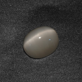 3.42 ct Gray Quartz Cat's Eye Stone, Natural Quartz Cat's Eye in Oval Cabochon Shape for Sale