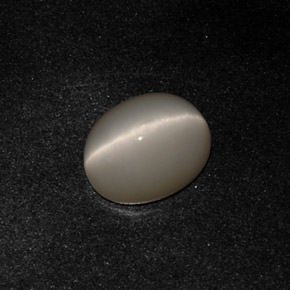 3.17 ct Gray Quartz Cat's Eye Stone, Natural Quartz Cat's Eye in Oval Cabochon Shape for Sale