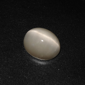 Quartz Cat's Eye Gemstone in 10 x 8 mm (calibrated) Size for Sale, Quartz Cat's Eye Stone in Smoke Color