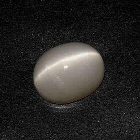 3.20 ct Gray Quartz Cat's Eye Stone, Natural Quartz Cat's Eye in Oval Cabochon Shape for Sale