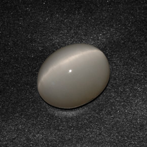 3.07 ct Gray Quartz Cat's Eye Stone, Natural Quartz Cat's Eye in Oval Cabochon Shape for Sale