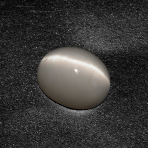 2.82 ct Gray Quartz Cat's Eye Stone, Natural Quartz Cat's Eye in Oval Cabochon Shape for Sale