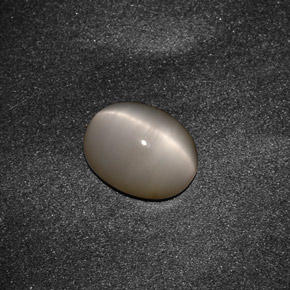 2.59 ct Gray Quartz Cat's Eye Gemstone, Quartz Cat's Eye Gem in Oval Cabochon Shape for Sale.