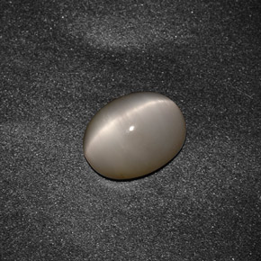 2.59 ct Gray Quartz Cat's Eye Stone, Natural Quartz Cat's Eye in Oval Cabochon Shape for Sale