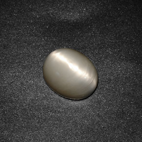 3.26 ct Gray Quartz Cat's Eye Stone, Natural Quartz Cat's Eye in Oval Cabochon Shape for Sale