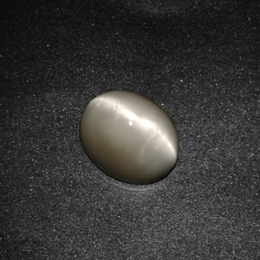 3.14 ct Gray Quartz Cat's Eye Stone, Natural Quartz Cat's Eye in Oval Cabochon Shape for Sale