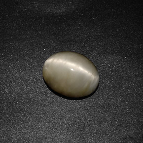 Quartz Cat's Eye Gemstone in 10 x 8 mm (calibrated) Size for Sale, Quartz Cat's Eye Stone in Smoke Color