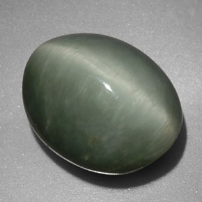 Quartz Cat's Eye Gemstone in 12 x 10 mm (calibrated) Size for Sale, Quartz Cat's Eye Stone in Green Color