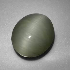 Quartz Cat's Eye Gemstone in 12 x 10 mm (calibrated) Size for Sale, Quartz Cat's Eye Stone in Green Color