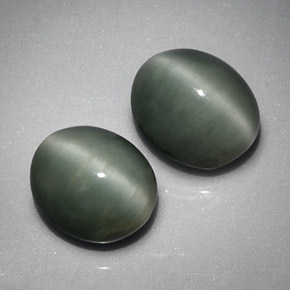 Quartz Cat's Eye Gemstone in 10.5 x 8.9 mm Size for Sale, Quartz Cat's Eye Stone in Green Color
