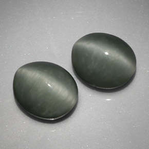 Quartz Cat's Eye Gemstone in 10.2 x 8.9 mm Size for Sale, Quartz Cat's Eye Stone in Green Color
