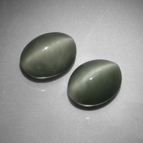 8.34 ct Green Quartz Cat's Eye Stone, Natural Quartz Cat's Eye in Oval Cabochon Shape for Sale