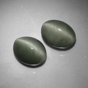 Quartz Cat's Eye Gemstone in 10.6 x 8.1 mm Size for Sale, Quartz Cat's Eye Stone in Green Color