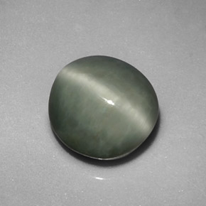 Quartz Cat's Eye Gemstone in 10.5 x 10.2 mm Size for Sale, Quartz Cat's Eye Stone in Green Color