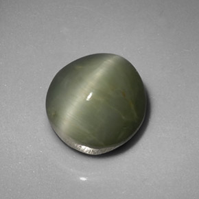Quartz Cat's Eye Gemstone in 9.9 x 9.7 mm Size for Sale, Quartz Cat's Eye Stone in Green Color
