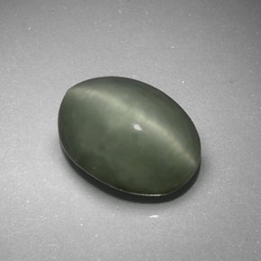Quartz Cat's Eye Gemstone in 13.2 x 9.7 mm Size for Sale, Quartz Cat's Eye Stone in Green Color