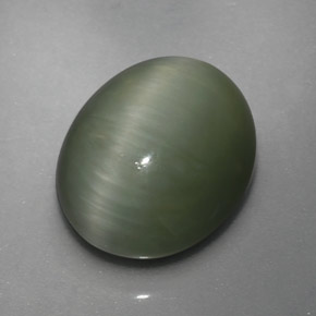 Quartz Cat's Eye Gemstone in 10.2 x 8.5 mm Size for Sale, Quartz Cat's Eye Stone in Green Color
