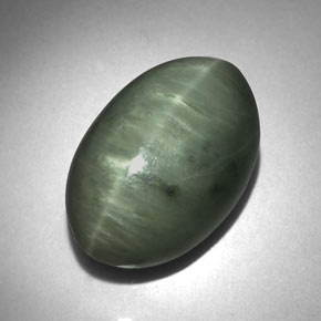 Quartz Cat's Eye Gemstone in 15.6 x 10.2 mm Size for Sale, Quartz Cat's Eye Stone in Green Color