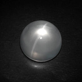 10.84 ct White Quartz Cat's Eye Stone, Natural Quartz Cat's Eye in Round Cabochon Shape for Sale