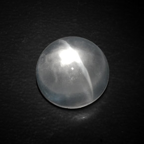 Quartz Cat's Eye Gemstone in 13 mm (calibrated) Size for Sale, Quartz Cat's Eye Stone in White Color