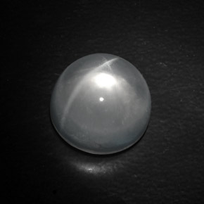 10.40 ct White Quartz Cat's Eye Stone, Natural Quartz Cat's Eye in Round Cabochon Shape for Sale