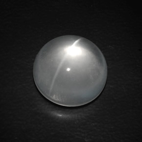 10.52 ct White Quartz Cat's Eye Stone, Natural Quartz Cat's Eye in Round Cabochon Shape for Sale