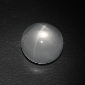 10.22 ct White Quartz Cat's Eye Stone, Natural Quartz Cat's Eye in Round Cabochon Shape for Sale