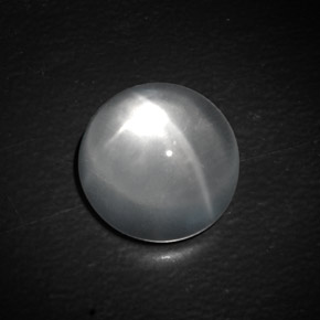 10.00 ct White Quartz Cat's Eye Stone, Natural Quartz Cat's Eye in Round Cabochon Shape for Sale