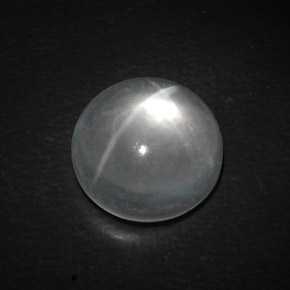 9.40 ct White Quartz Cat's Eye Stone, Natural Quartz Cat's Eye in Round Cabochon Shape for Sale