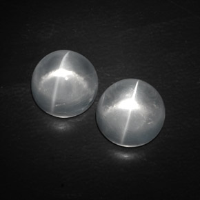 10.05 ct White Quartz Cat's Eye Stone, Natural Quartz Cat's Eye in Round Cabochon Shape for Sale