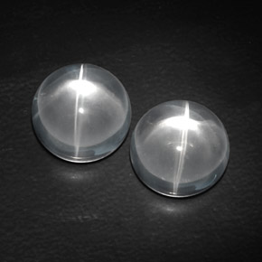 12.34 ct White Quartz Cat's Eye Stone, Natural Quartz Cat's Eye in Round Cabochon Shape for Sale