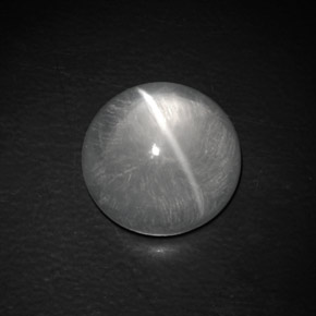 Quartz Cat's Eye Gemstone in 13 mm (calibrated) Size for Sale, Quartz Cat's Eye Stone in White Color