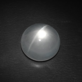 9.50 ct White Quartz Cat's Eye Stone, Natural Quartz Cat's Eye in Round Cabochon Shape for Sale