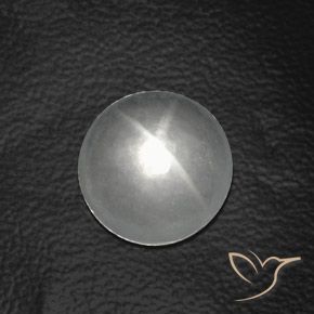 Oeil de Chat Quartz Blanc Tour 7,46 ct de l'Inde, Dimension 12,3mm, Pierre gemme naturelle Non traité, pureté Transparent, 1 pièce Oeil de Chat Quartz round cabochon, dureté de Mohs de 7 convient aux bijoux de tous les jours, pierre de sagesse, Photo A