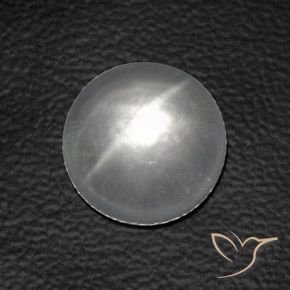 Cuarzo Ojo de Gato Blanco Cabujón Redondo de 11,6mm de India, peso de 7.3 ct, piedra preciosa natural No tratado en claridad Transparente, Cuarzo Ojo de Gato de 1 pieza - Color: Blanco, dureza Mohs de 7 Adecuado para joyas de uso diario, Photo A