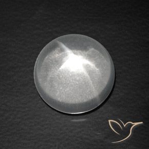 7.63ct Natural Clear White Quartz Cat's Eye, Round, Transparent