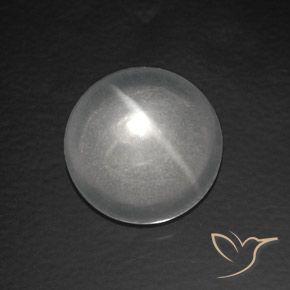Oeil de Chat Quartz Blanc round cabochon 11,8mm de l'Inde, poids de 7,56 ct, pierre gemme naturelle Non traité de pureté Transparent, 1 pièce Oeil de Chat Quartz, couleur : Blanc, dureté de Mohs de 7 convient aux bijoux de tous les jours, pierre de sagesse, Photo A