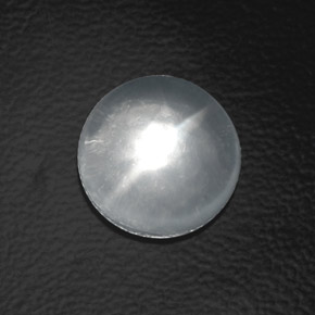 8.86 ct White Quartz Cat's Eye Stone, Natural Quartz Cat's Eye in Round Cabochon Shape for Sale