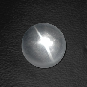 Clear White Quartz Cat's Eye Gem - 8.4ct Round Cabochon (ID: 360614)