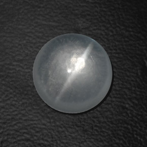 White Quartz Cat's Eye Gem - 8.1ct Round Cabochon (ID: 360616)