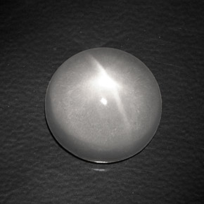 8.48 ct White Quartz Cat's Eye Stone, Natural Quartz Cat's Eye in Round Cabochon Shape for Sale