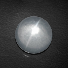 White Quartz Cat's Eye Gem - 8.1ct Round Cabochon (ID: 360625)