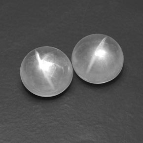 Quartz Cat's Eye Gemstone in 10 mm (calibrated) Size for Sale, Quartz Cat's Eye Stone in White Color
