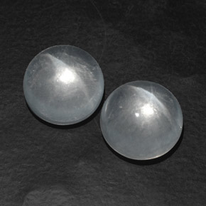 Clear White Quartz Cat's Eye Gem - 6ct Round Cabochon (ID: 361671)